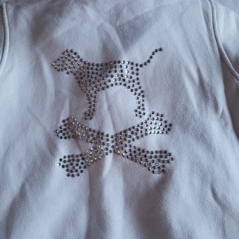 Women's Victoria's Secret Love Pink & Rock N Roll White Hoodie Small